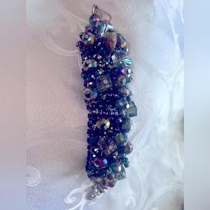 Sassy Jones Rochinda Glass Bracelet - Purple and Blue